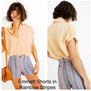 MADEWELL colorful striped jean shorts